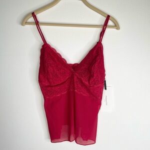 Vassarette Y2K coquette Red Lace Chemise